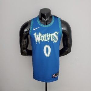 75th Anniversary 2202 Season RUSSELL#0 Minnesota Timberwolves City Edition Blue NBA Jersey