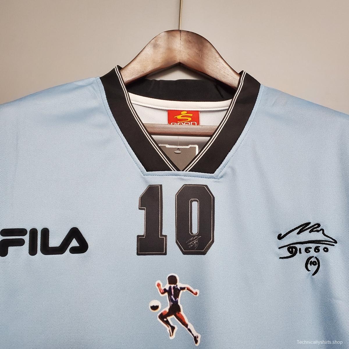 Retro 2001 Argentina Maradona #10 Commemorative Edition Soccer Jersey