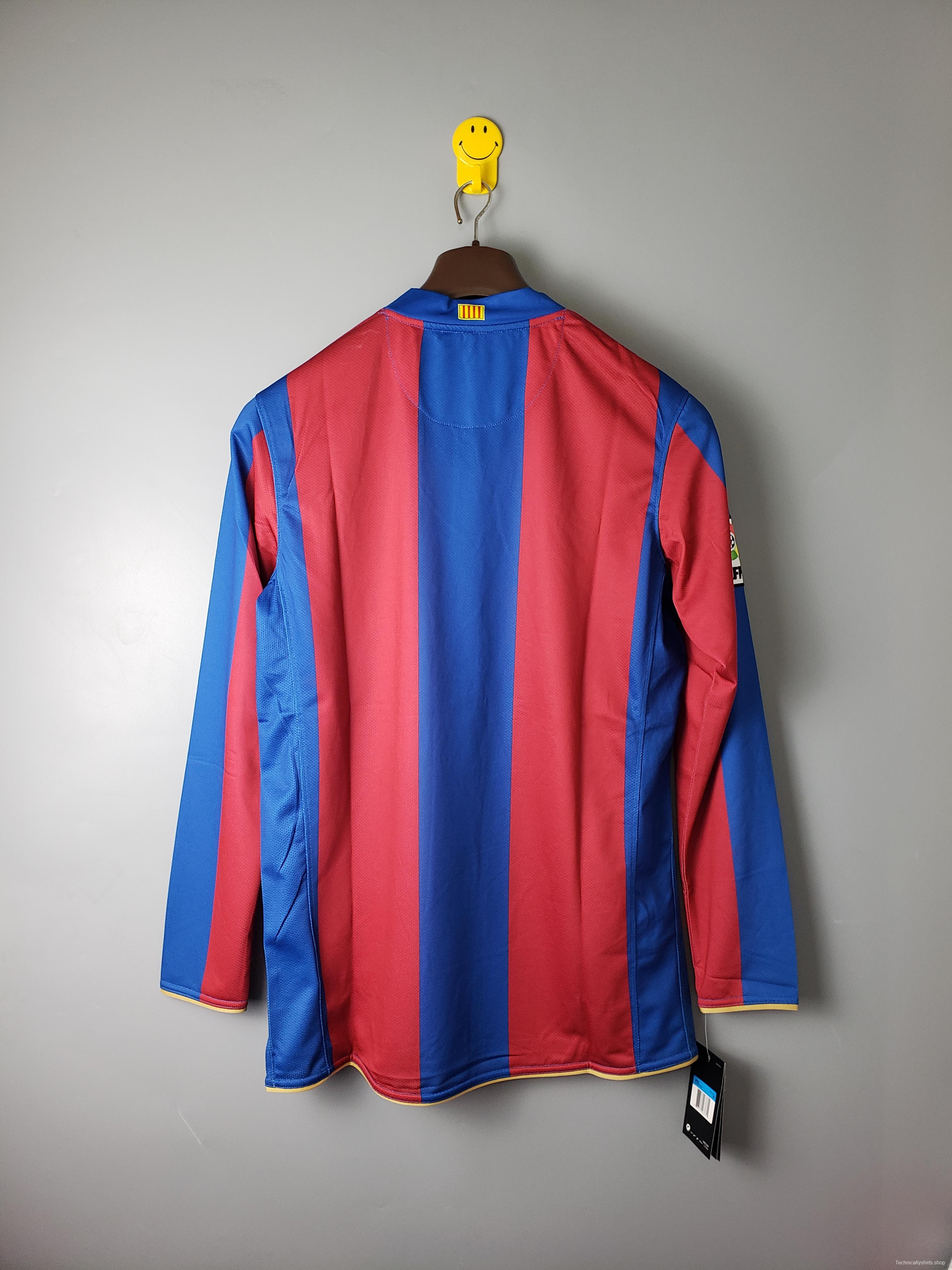 Retro 07/08 Barcelona long sleeves home Soccer Jersey