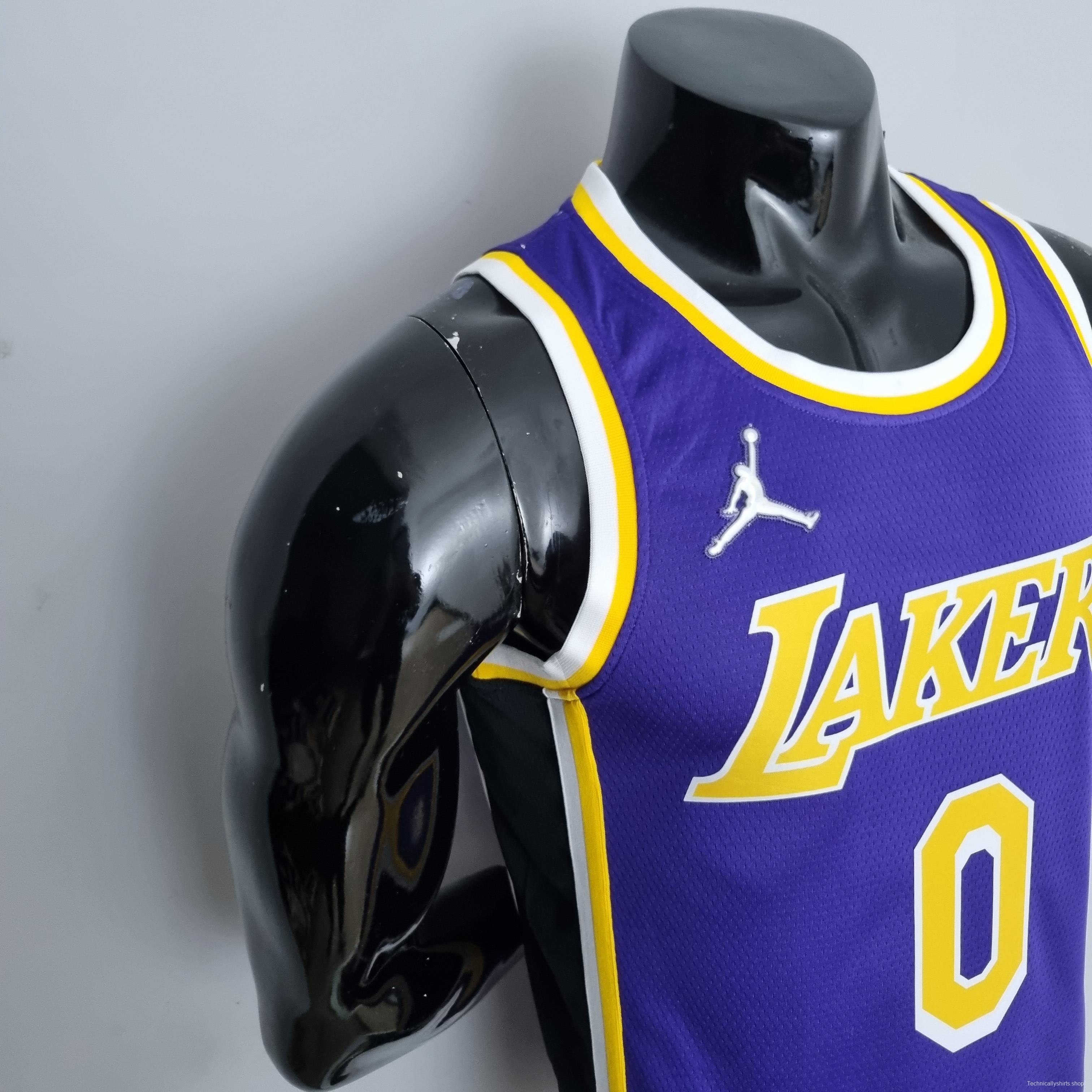 75th Anniversary Westbrook #0 Los Angeles Lakers Jordan Purple NBA Jersey