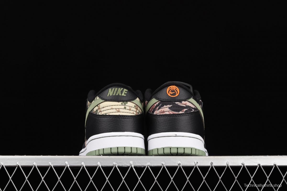 NIKE SB DUNK Low Russet Cedar camouflage asymmetrical mandarin duck army green dunk series retro low-side leisure sports skateboard shoes DH0957-001