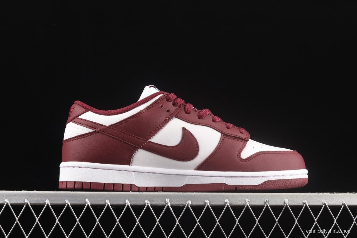 NIKE SB DUNK Low Prm wine red and white color SB buckle rebound fashion leisure board shoes DD1503-108