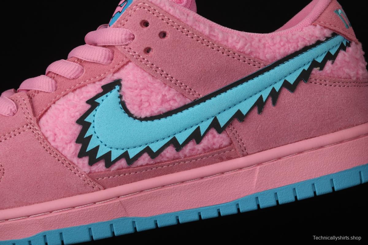 Grateful DeAdidas x NIKE SB DUNK Low Yellow Bear joint style pink and blue bear sports skateboard shoes CJ5378-600