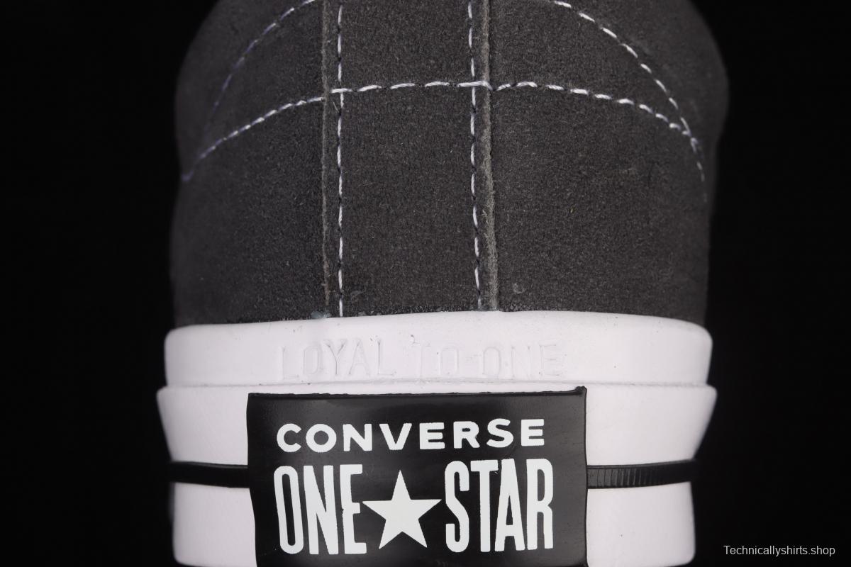 Converse One Star 74 Converse fur black gray low upper skateboard shoes 163247C