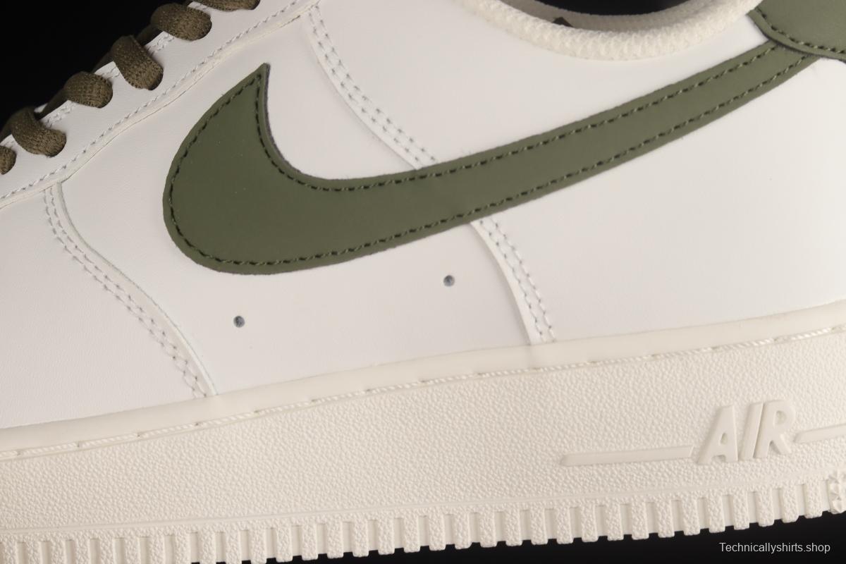 NIKE Air Force 1'07 Low Beige, White and Green Color Matching Low-Top Casual Sneakers CQ5059-110