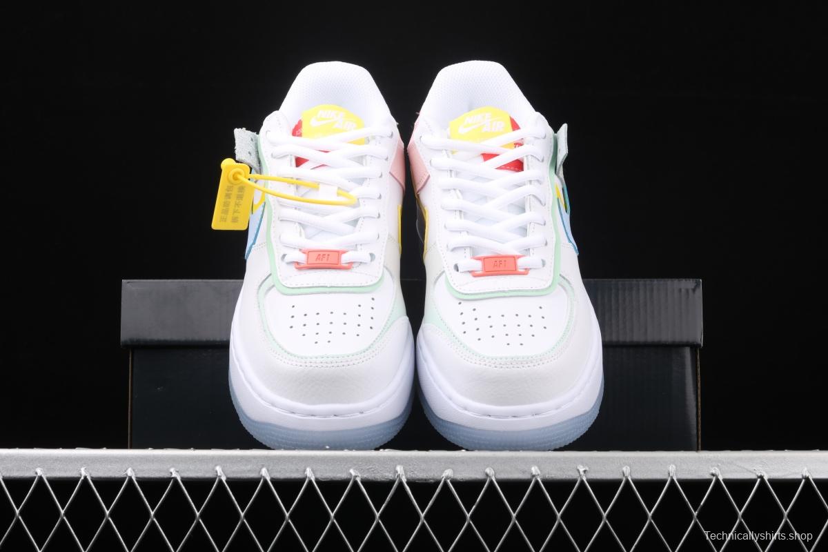 NIKE Air Force 1 ShAdidasow light weight heightened low-top board shoes CW2630-141,