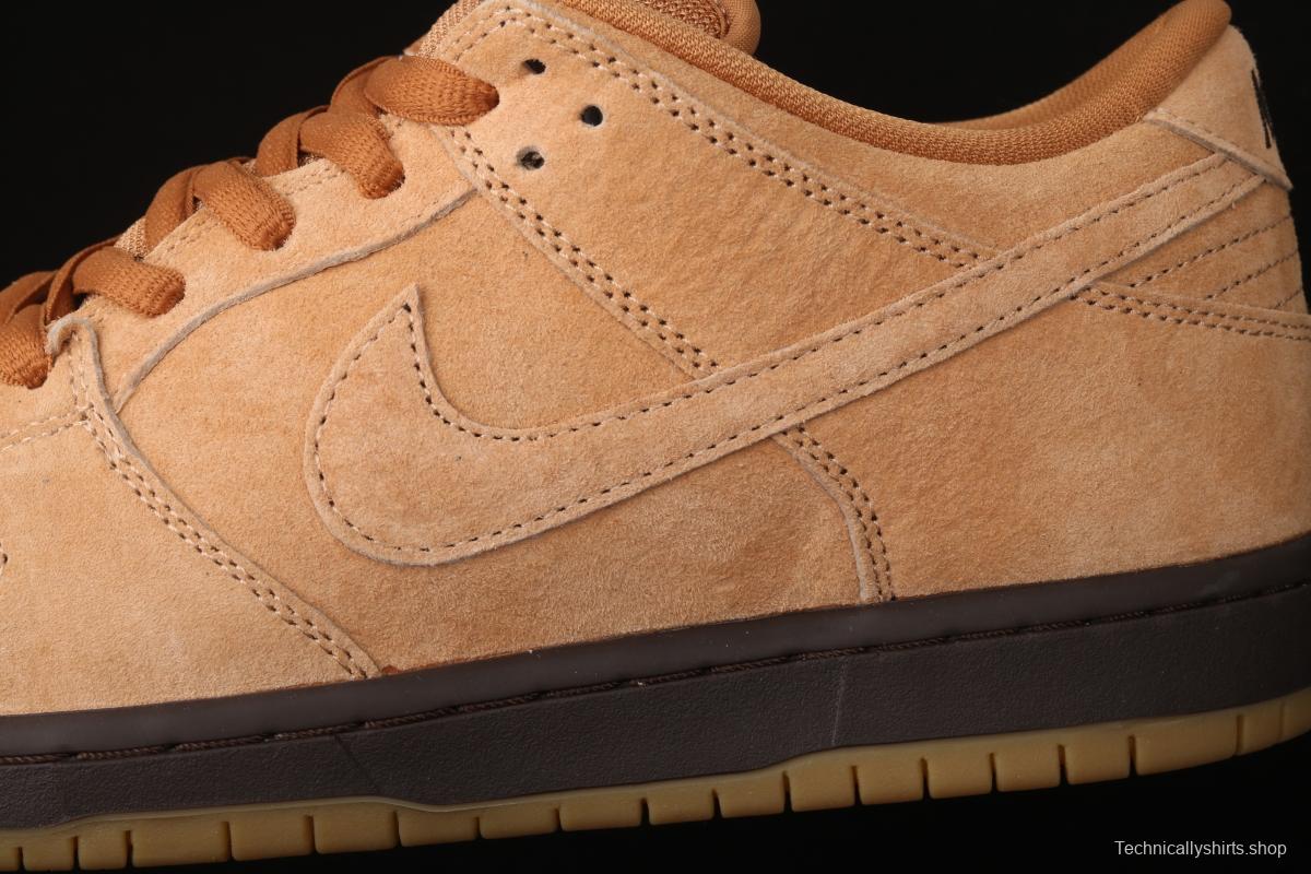 NIKE SB DUNK Low Pro wheat color deciduous yellow low-side sports skateboard shoes BQ6817-204