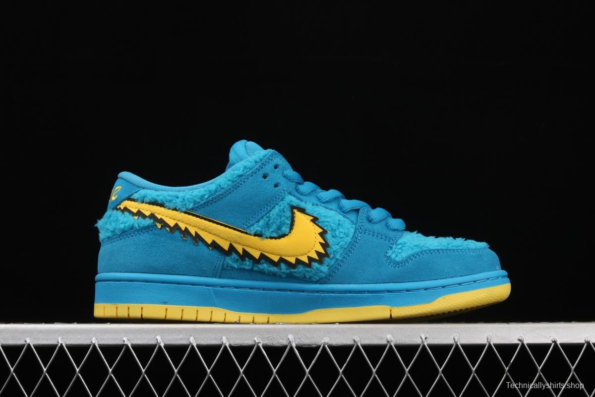 Grateful DeAdidas x NIKE SB DUNK Low Yellow Bear joint style blue and yellow bear sports skateboard shoes CJ5378-400