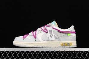 OFF-White x NIKE DUNK Low 04 of 50 OW white gray leisure sports skateboard shoes DM1602-100