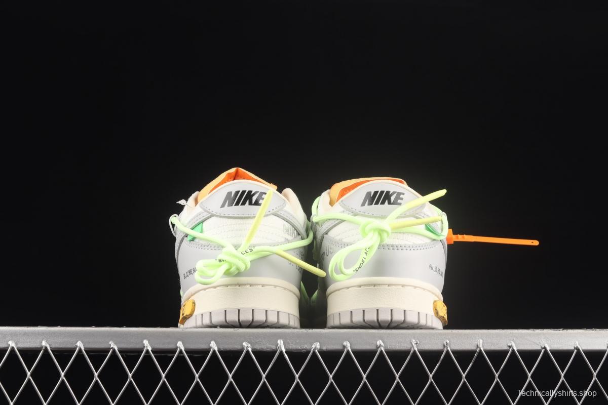 OFF-White x NIKE DUNK Low OW white gray leisure sports skateboard shoes DM1602-128,