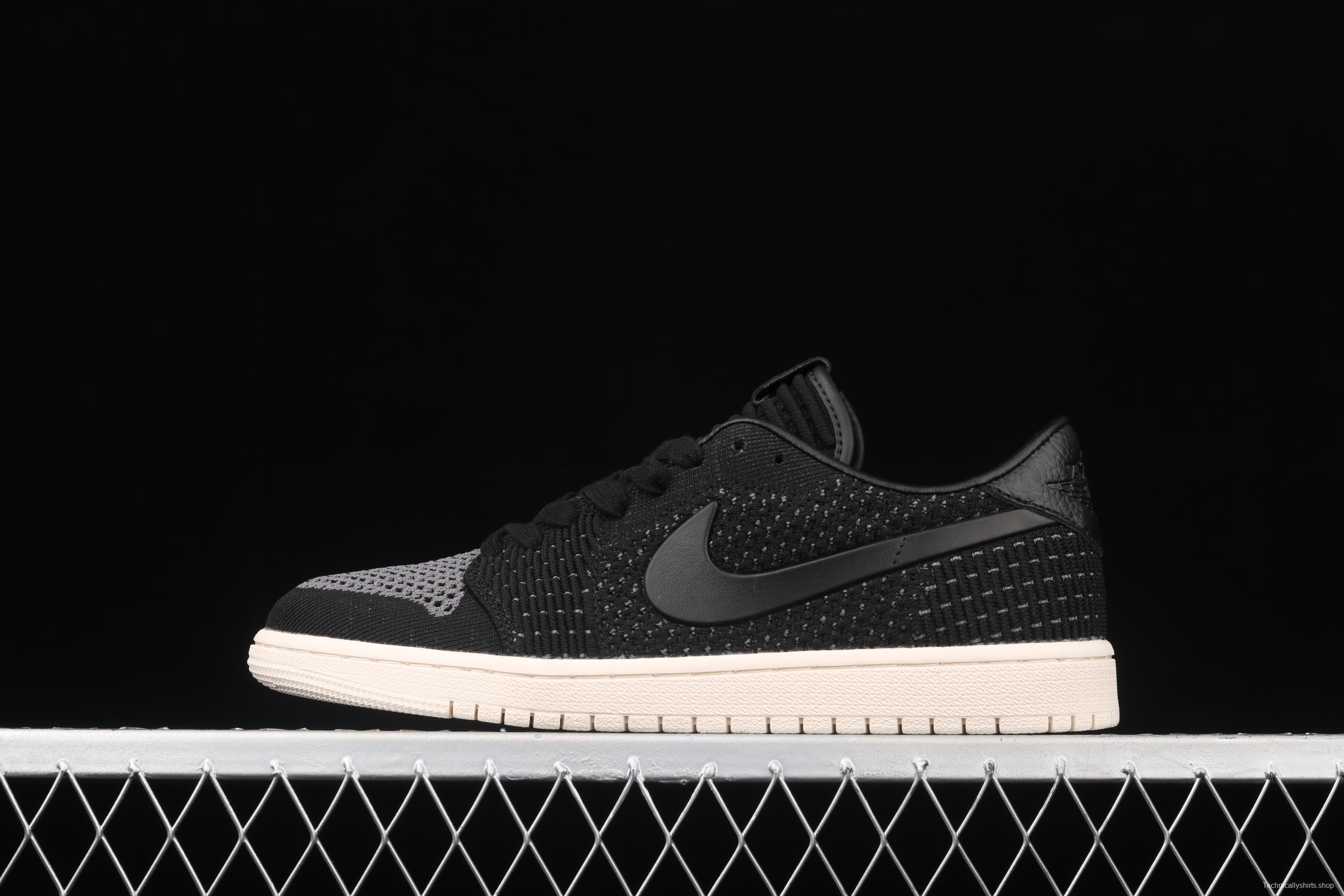 Air Jordan 1 Low knitted black low top basketball shoes AH4506-010