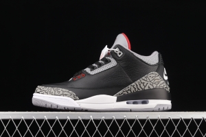 Air Jordan 3 Retro Black Cement (2018) AJ3 Joe 3 re-engraved black cement 854262-001