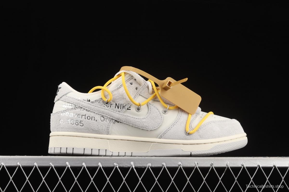 OFF-White x NIKE DUNK Low 12 of 50 OW suede SB buckle rebound fashion casual board shoes DJ0950-109