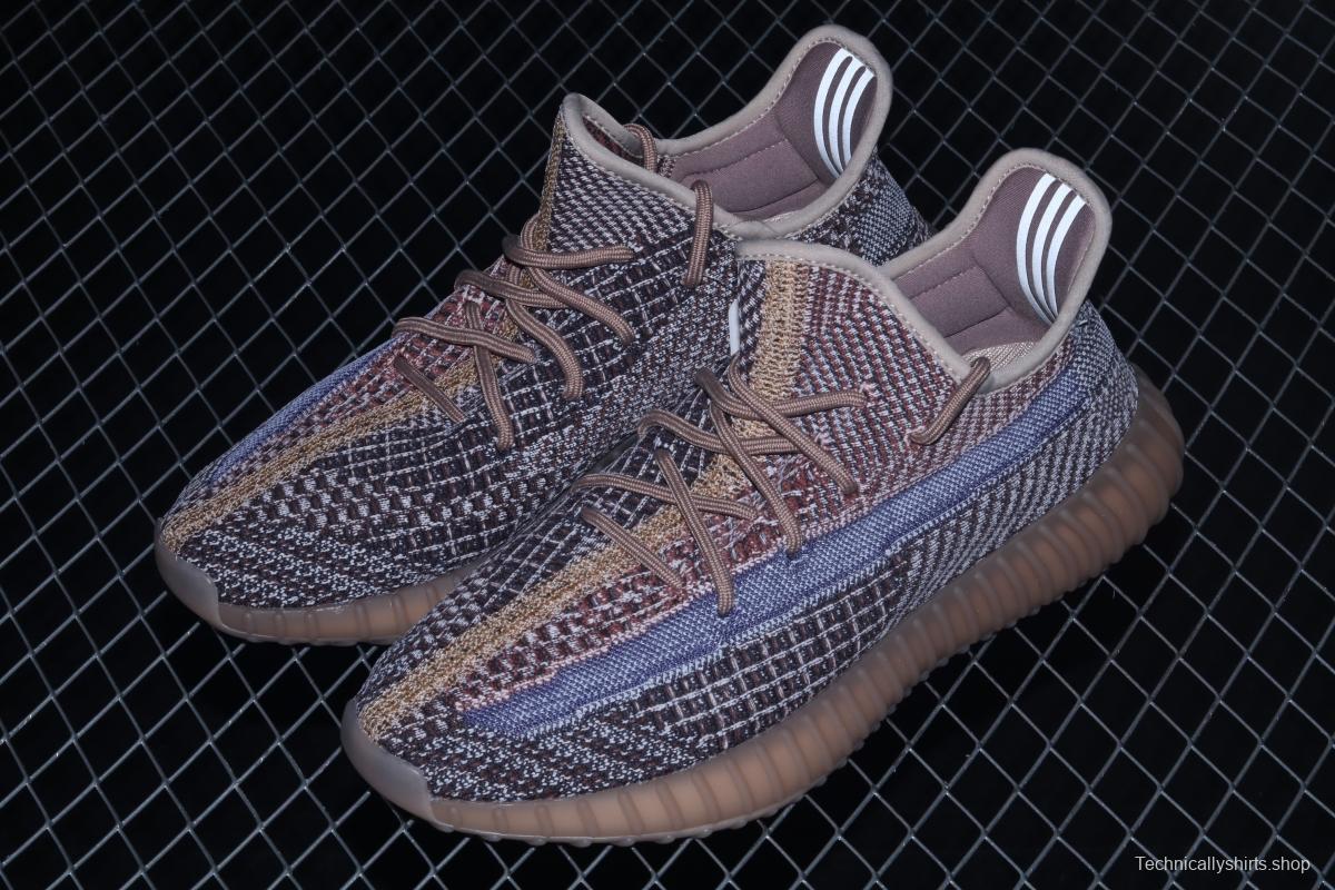 Adidasidas Yeezy Boost 350 V2 FAdidase H02795 Darth Coconut 350 second generation hollowed-out faded blue-brown matching BASF Boost original