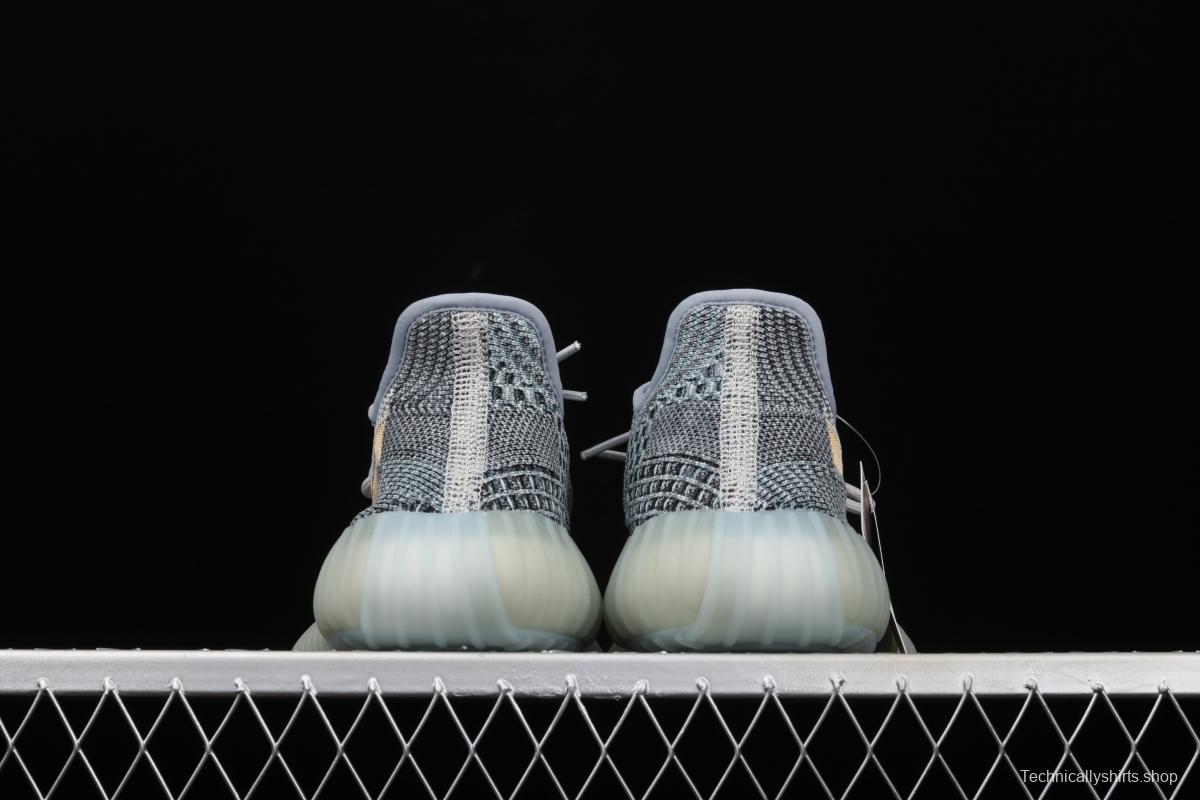 Adidas Yeezy 350 Boost V2 Ash Blue GY7657 Darth Coconut 350 second generation hollowed-out water-washed tannins color matching