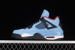 Travis Scott Cactus Jack x Air Jordan 4 Retro AJ4 joint style suede blue 308497-406