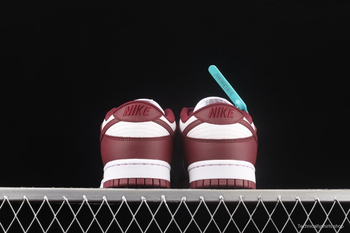 NIKE SB DUNK Low Prm wine red and white color SB buckle rebound fashion leisure board shoes DD1503-108