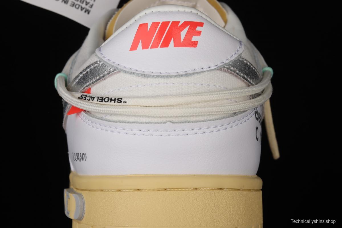 OFF-White x NIKE DUNK Low 04 of 50 OW white gray leisure sports skateboard shoes DM1602-127,