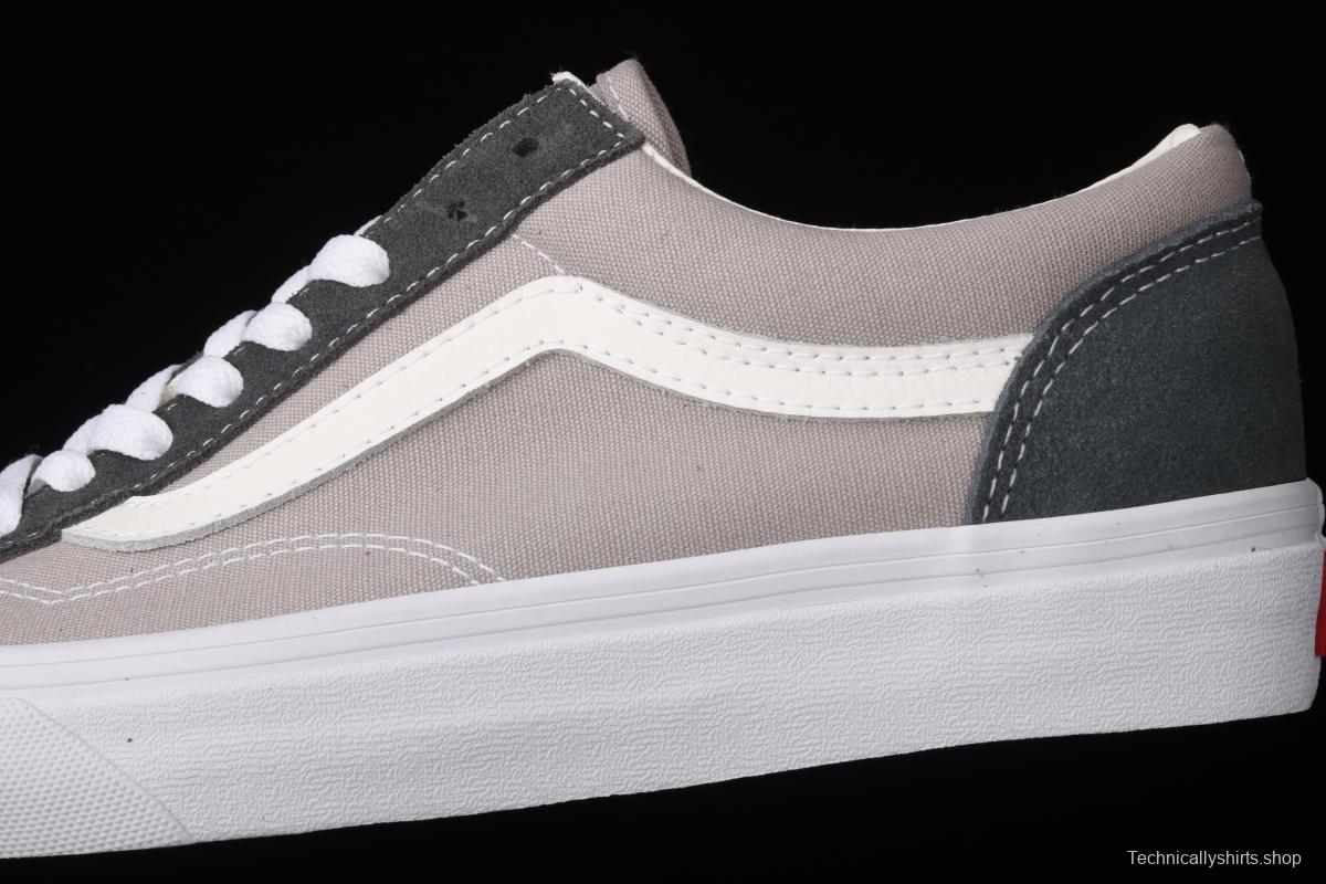 Vans Style 36 PEACEMINUSONE khaki blue and white stripe small head and low edge impact color canvas shoes VN0A4BVEN8K