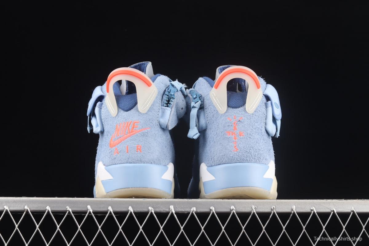 Travis Scott x Air Jordan 6 Cerulean Joint name Sky Blue DH0690-400