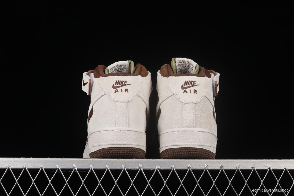 NIKE Air Force 11607 Mid Chocolate color suede casual board shoes HD3053-188
