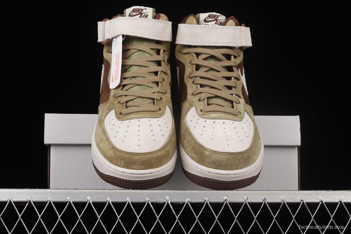 NIKE Air Force 11607 Mid Chocolate color suede casual board shoes HD3053-188