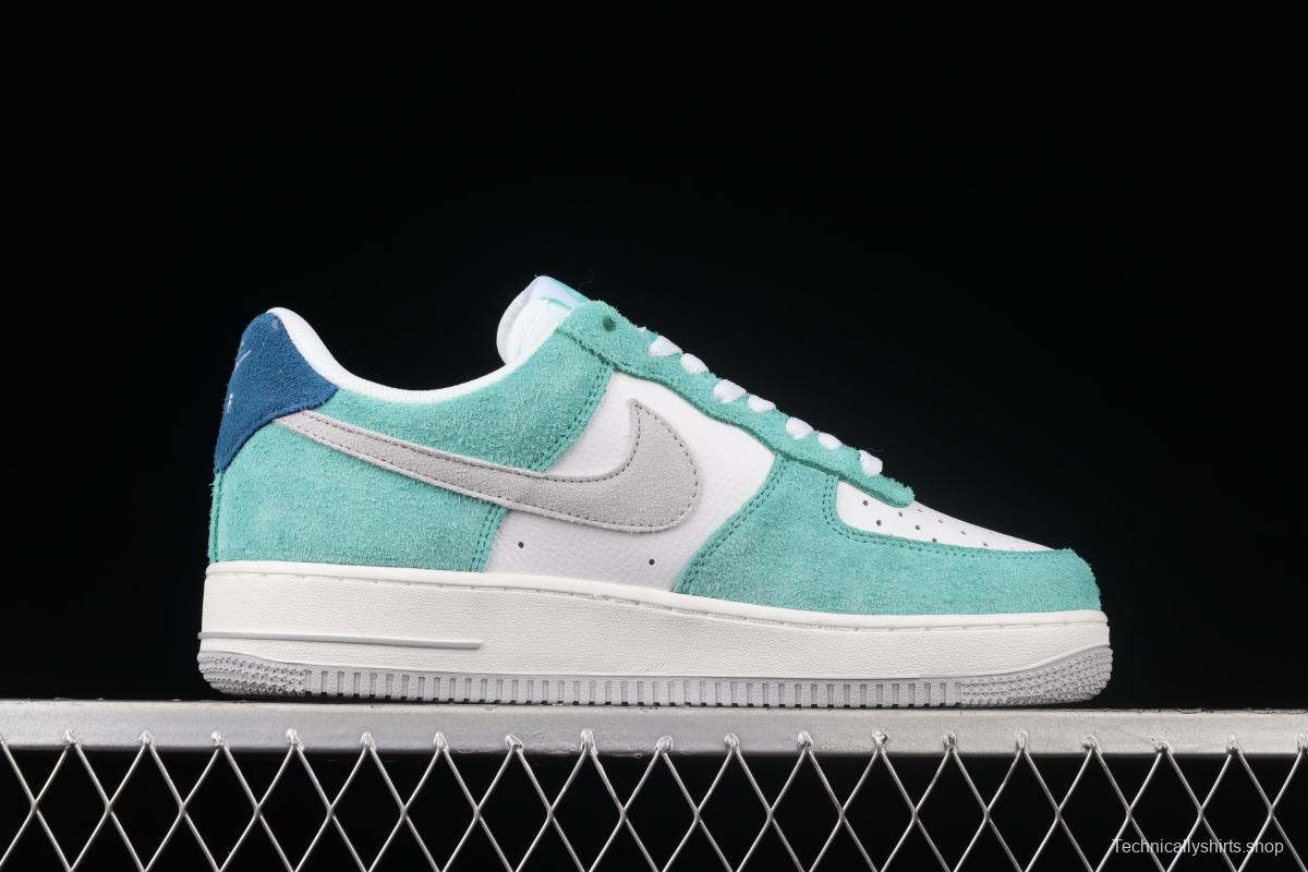 NIKE Air Force 1' 07 Low light green suede stitching low-top casual board shoes BQ8988-102