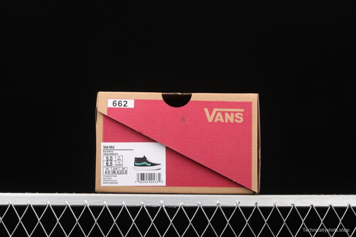 Vans Sk8 Mid Vansi Zhongbang series candy green leisure board shoes VN0A3WM34FV