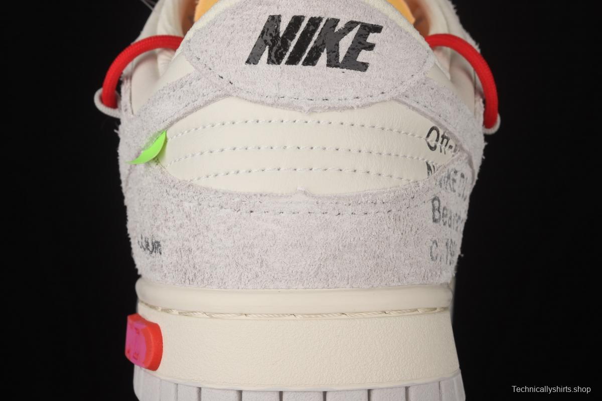 OFF-White x NIKE DUNK Low 12 of 50 OW suede SB buckle rebound fashion casual board shoes DJ0950-103