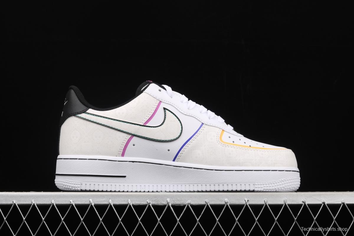 NIKE Air Force 1 Low Day of the DeAdidas Day of the Dead 3M reflective low-top casual board shoes CT1138-100