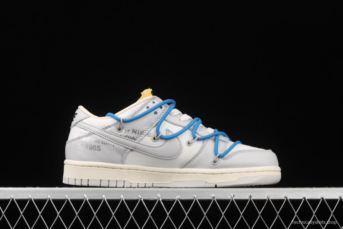 OFF-White x NIKE DUNK Low 03 of 50 OW white gray leisure sports skateboard shoes DM1602-112