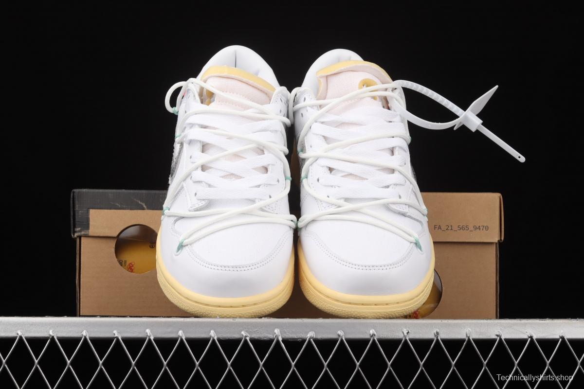 OFF-White x NIKE DUNK Low 04 of 50 OW white gray leisure sports skateboard shoes DM1602-127,