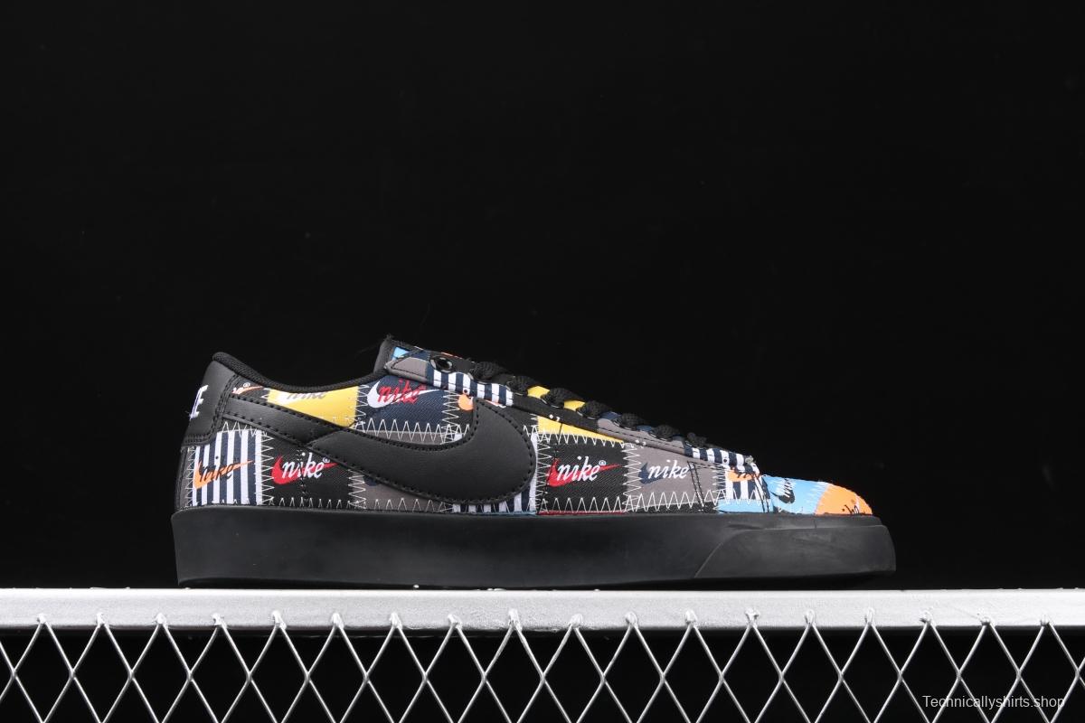 NIKE Blazer Vintage Pacific Blue Low 1977 QS Classic Trail Blazers low-top casual board shoes patch color Nike Logo CI9888-001