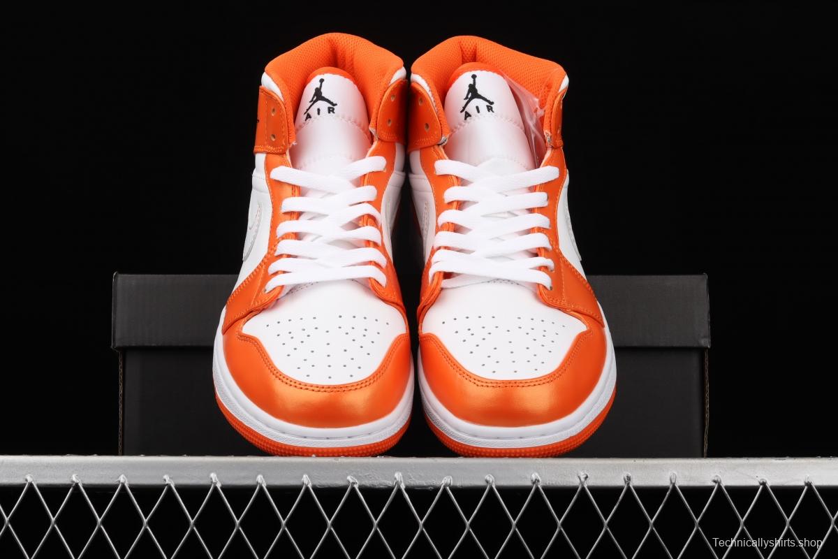 Air Jordan 1 Mid White Orange Culture Basketball shoes DM3531-800