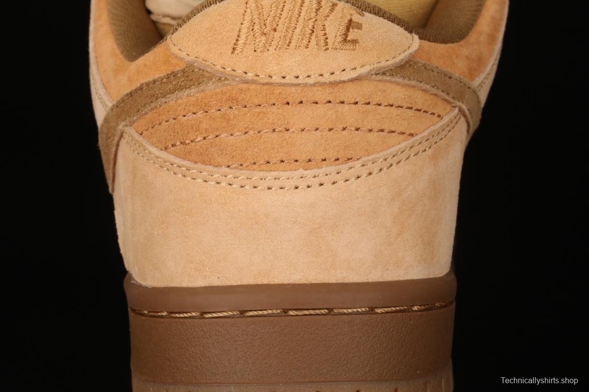 NIKE SB DUNK Low Pro wheat color deciduous yellow low-top sports skateboard shoes 883232-700