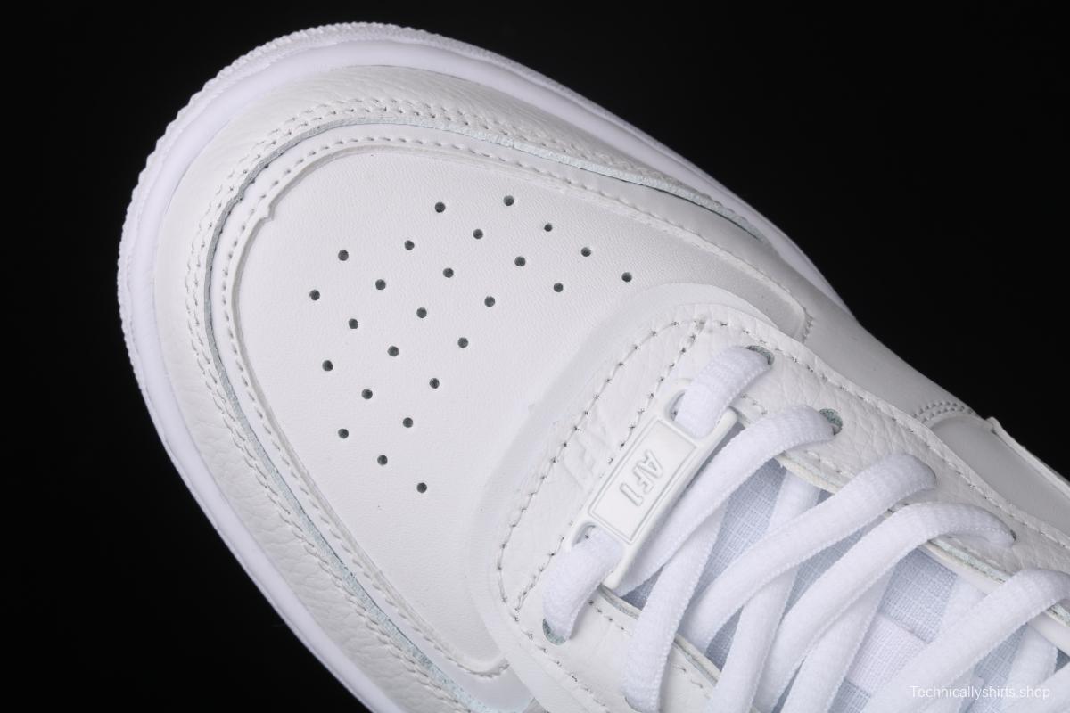 NIKE Air Force 1 ShAdidasow all white light weight heightened low-top white board shoes CI0919-100