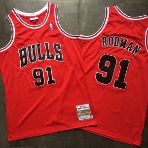 Men's Dennis Rodman Red Retro Classic Team Jersey