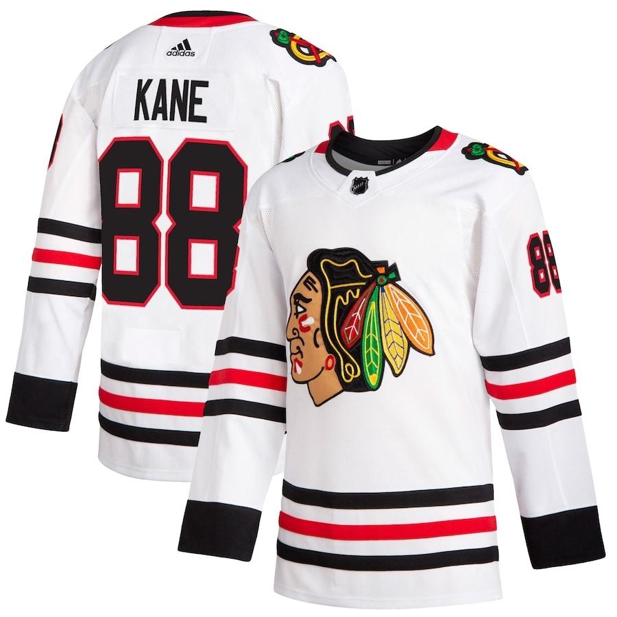 Men's Patrick Kane White Away Player Team Jersey