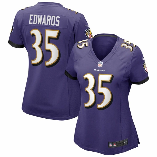 Women's Gus Edwards Purple Player Limited Team Jersey