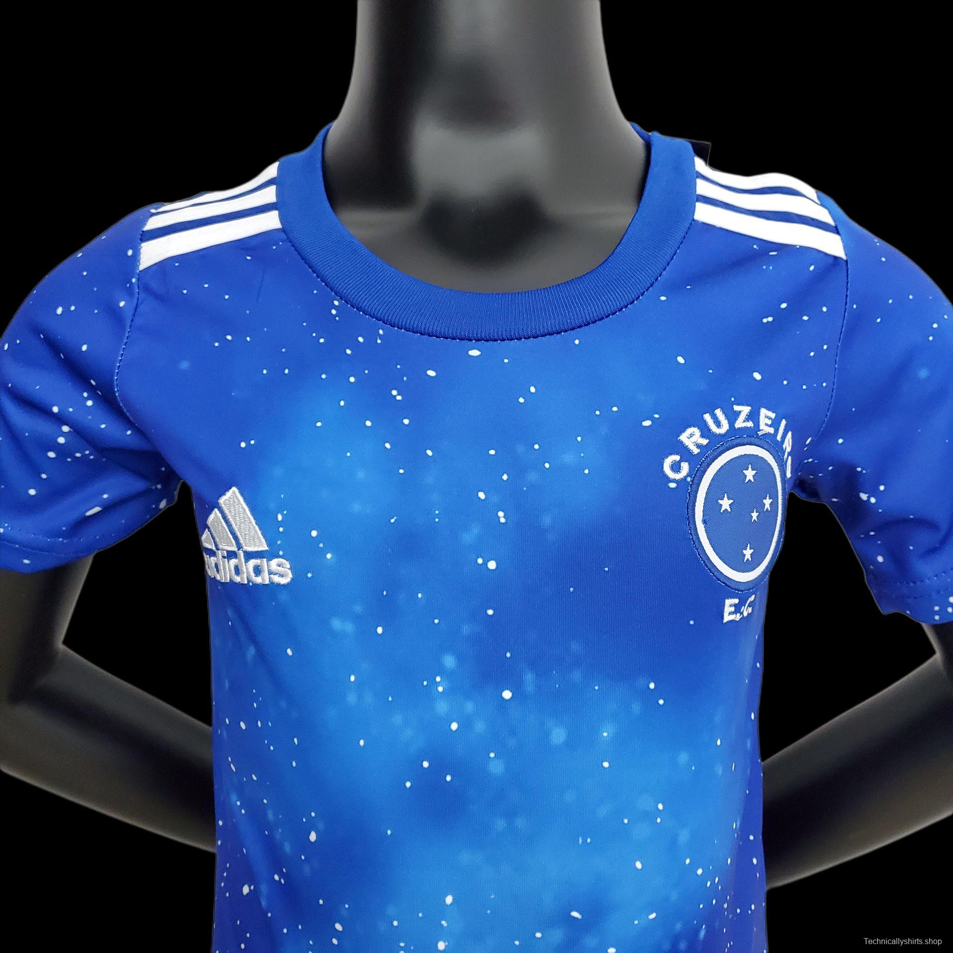 22/23 Cruzeiro Home Kids Size 16-28 Soccer Jersey