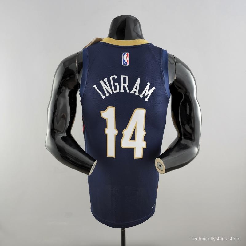 75th Anniversary New Orleans Pelicans Ingram #14 Navy Blue NBA Jersey