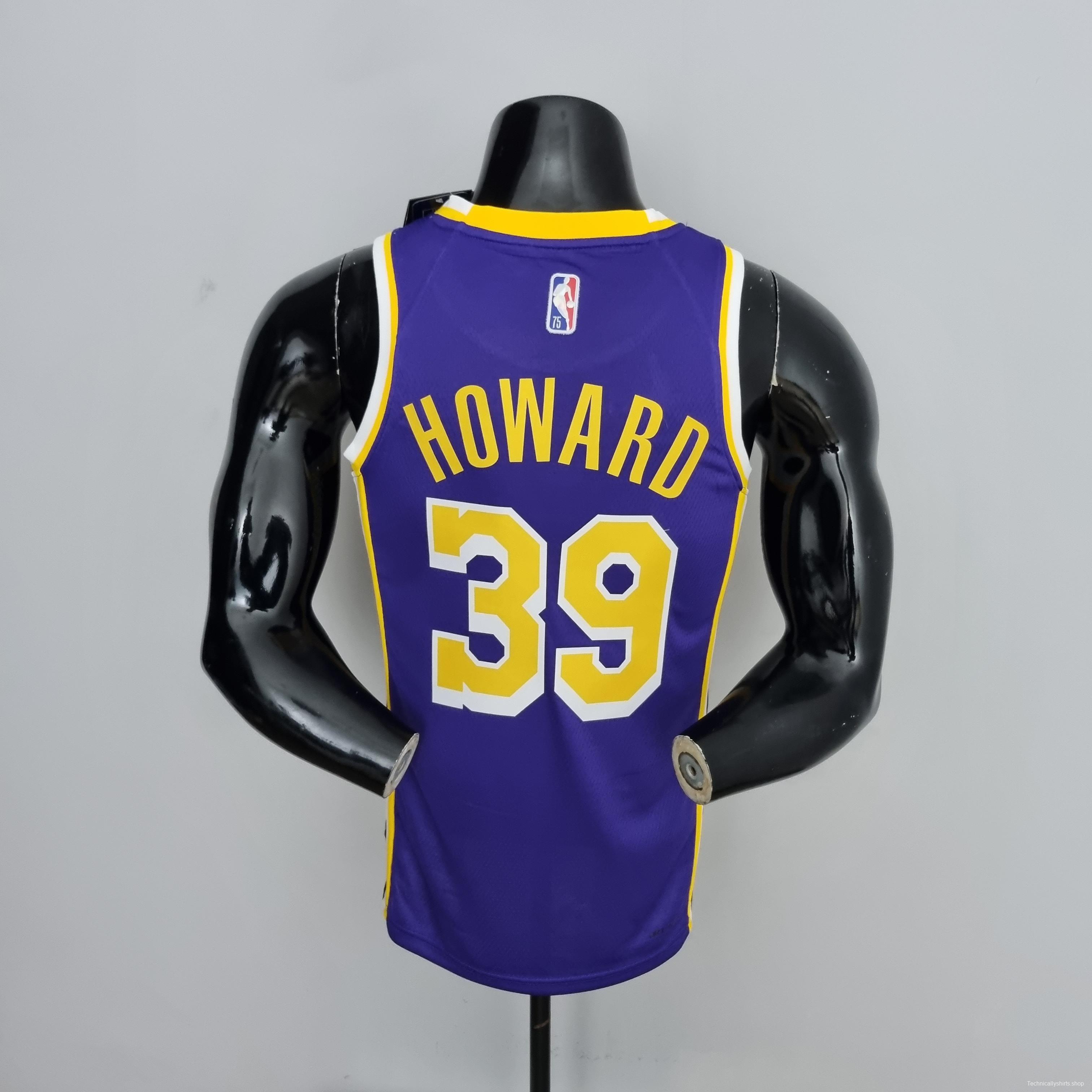 75th Anniversary Howard #39 Los Angeles Lakers Jordan Purple NBA Jersey