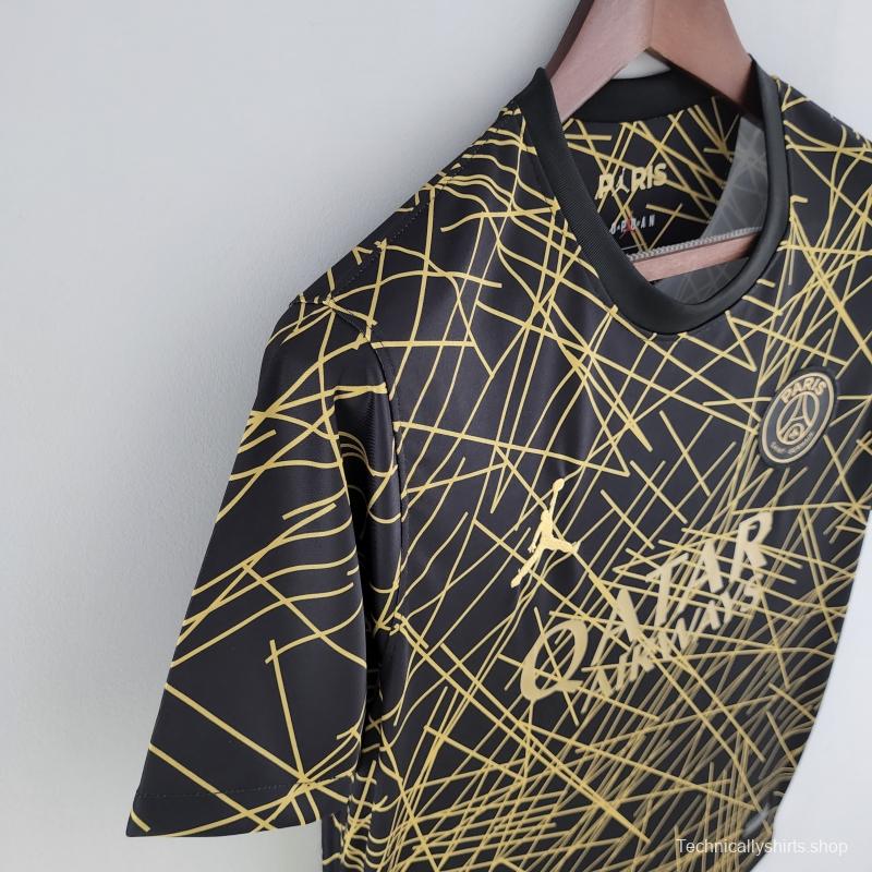 22/23 PSG Training Jersey Black And Gold Line