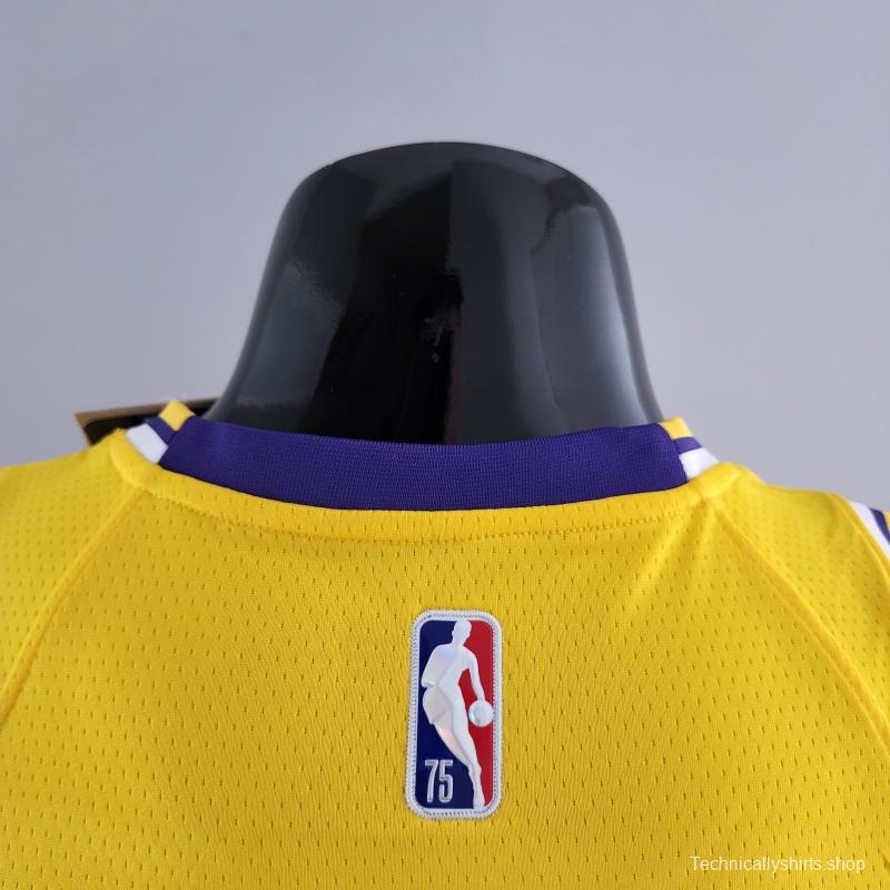 75th Anniversary IRVING #2 Los Angeles Lakers Yellow NBA Jersey