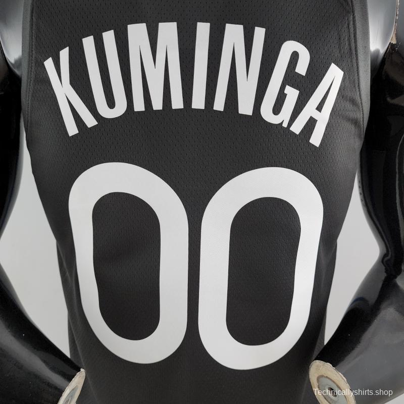 2020 KUMINGA#00 Warriors City Edition Black And Grey NBA Jersey