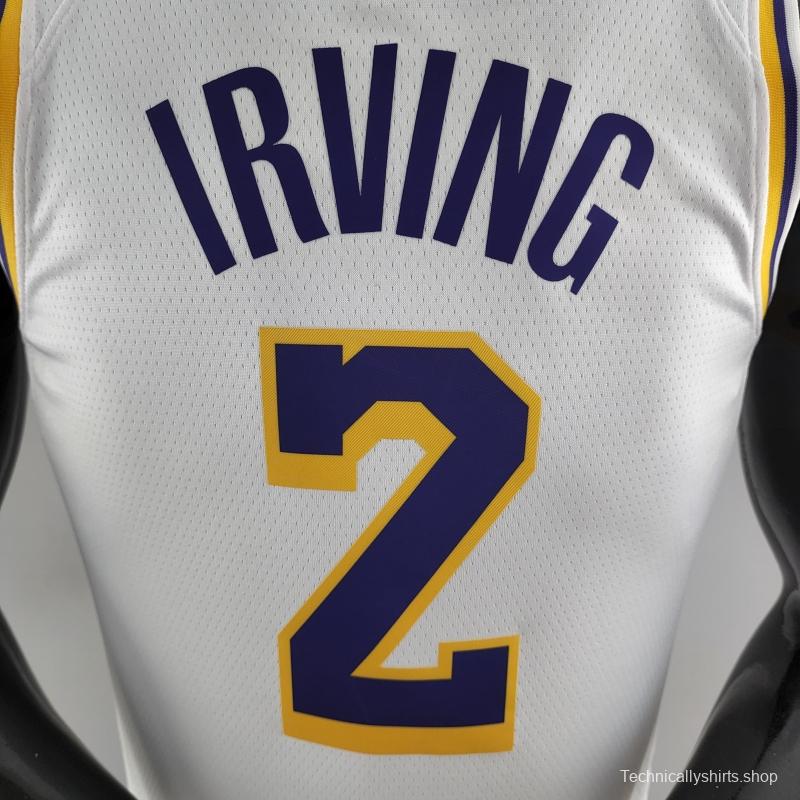 75th Anniversary IRVING #2 Los Angeles Lakers White NBA Jersey