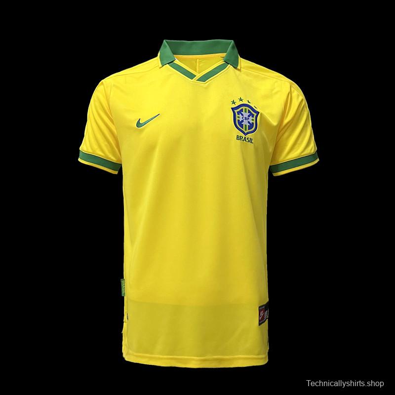 Retro 1997 Brazil Home Soccer Jersey