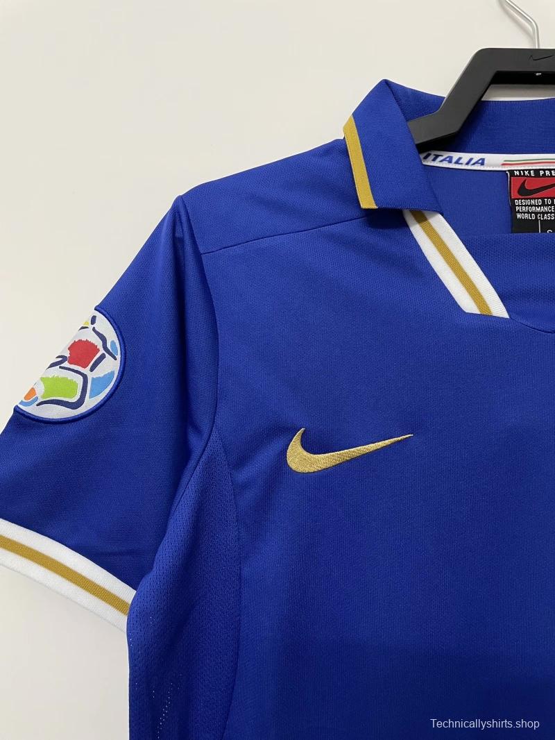 Retro 1996 Italy Home With 96 EURO Patch Soccer Jersey