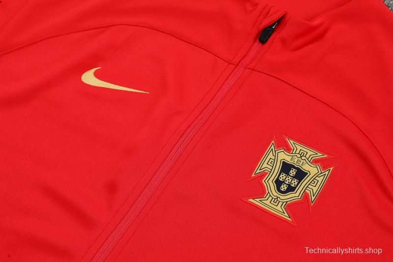 2022 Portugal Red Full Zipper Tracksuit