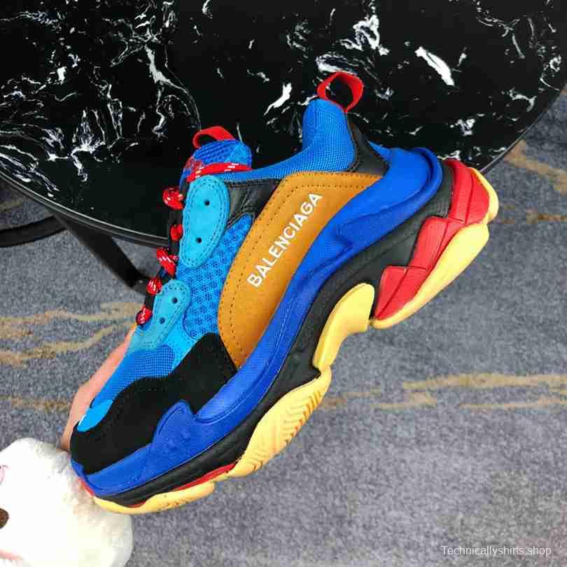 Men Balenciaga Triple-S Sneaker Multi-Color Blue/Black/Brown